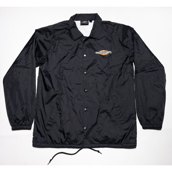Harley-Davidson Snap Biker Jacket Men's 2XL Black Motorcycle Logo Nylon